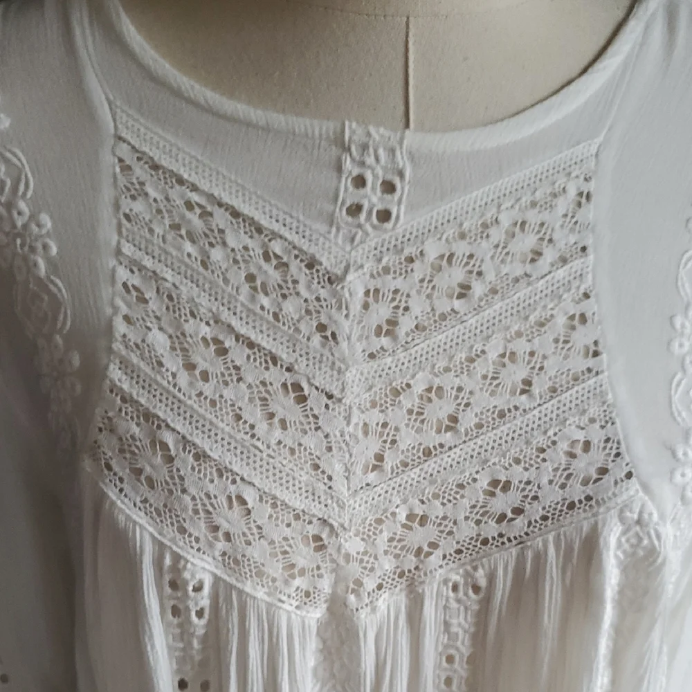 Free People Elegant White Lace Women's Top Size Xs - Picture 9 of 11